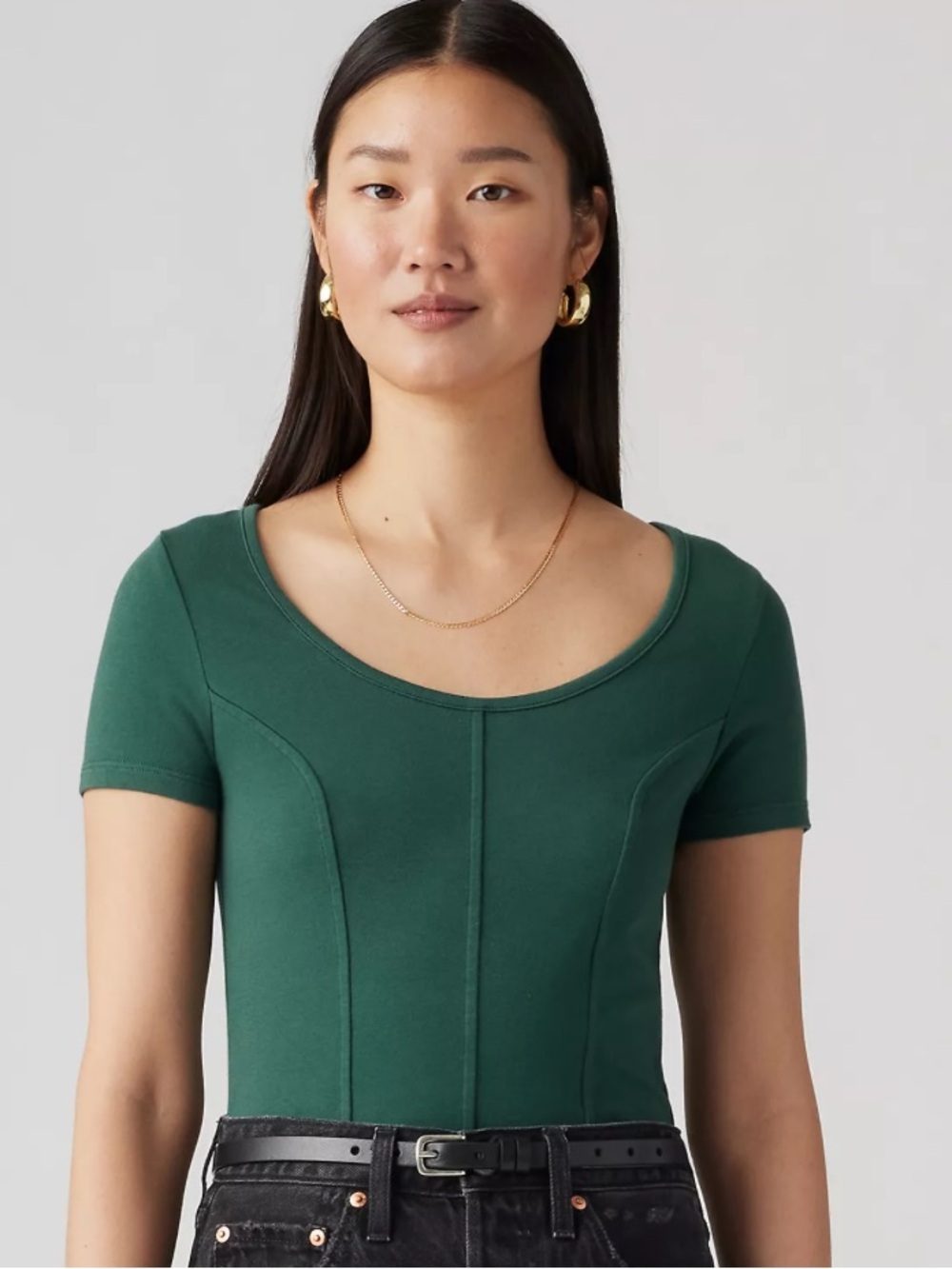 Levi’s Women’s Mars Corset T-shirt Scoop Neck Short Sleeve crop top xs